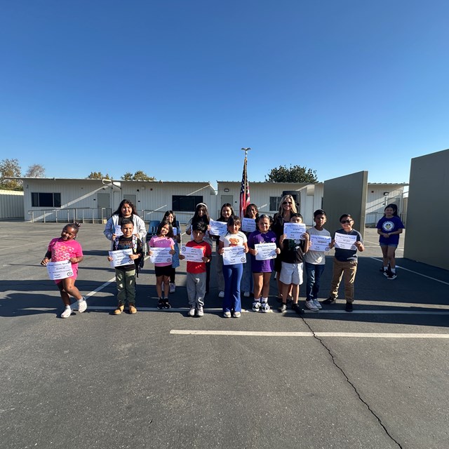 The monthly student assembly recognizes our students demonstrating good character.