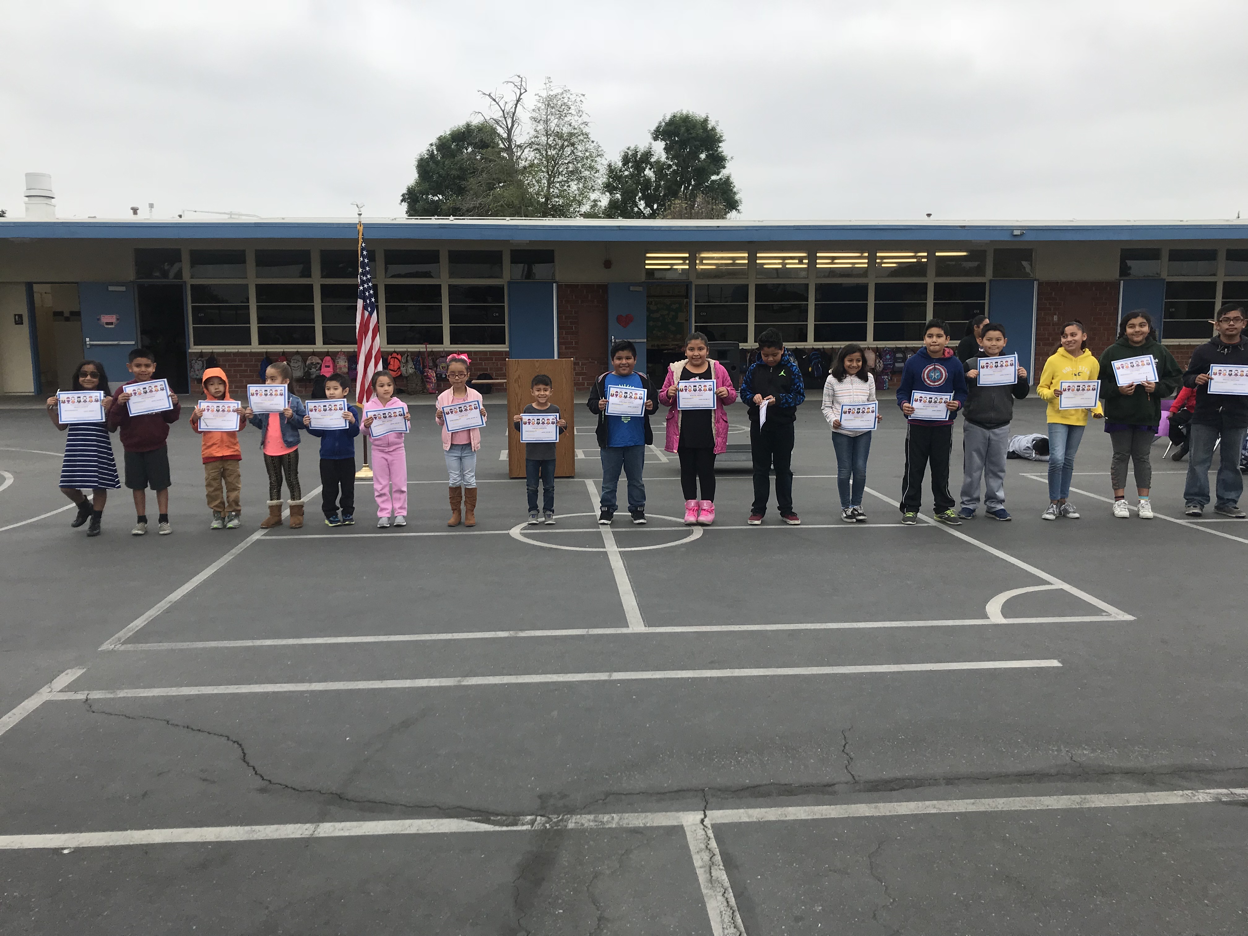 The monthly student assembly recognizes our students demonstrating good character.