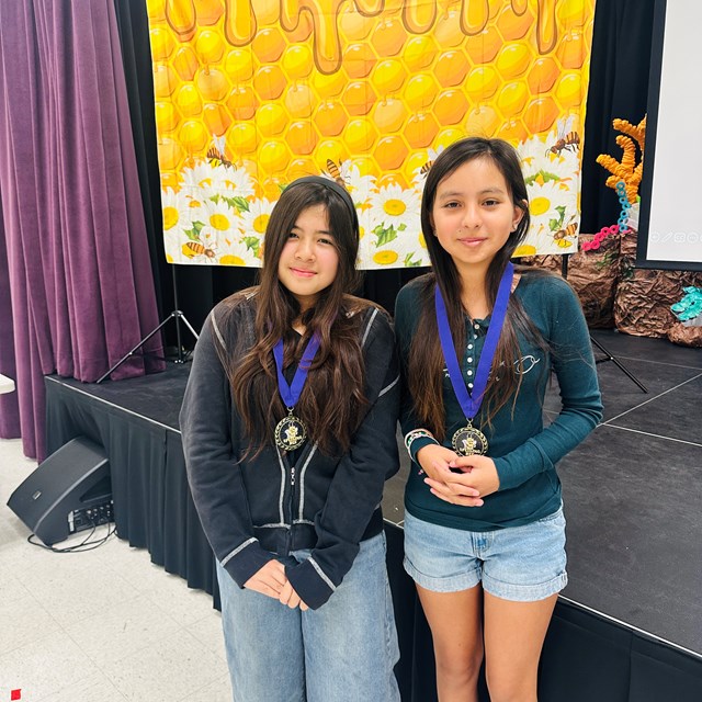 Everyone walks away a winner at Violette's spelling bee! These lovely medals are handed out to all contestants!