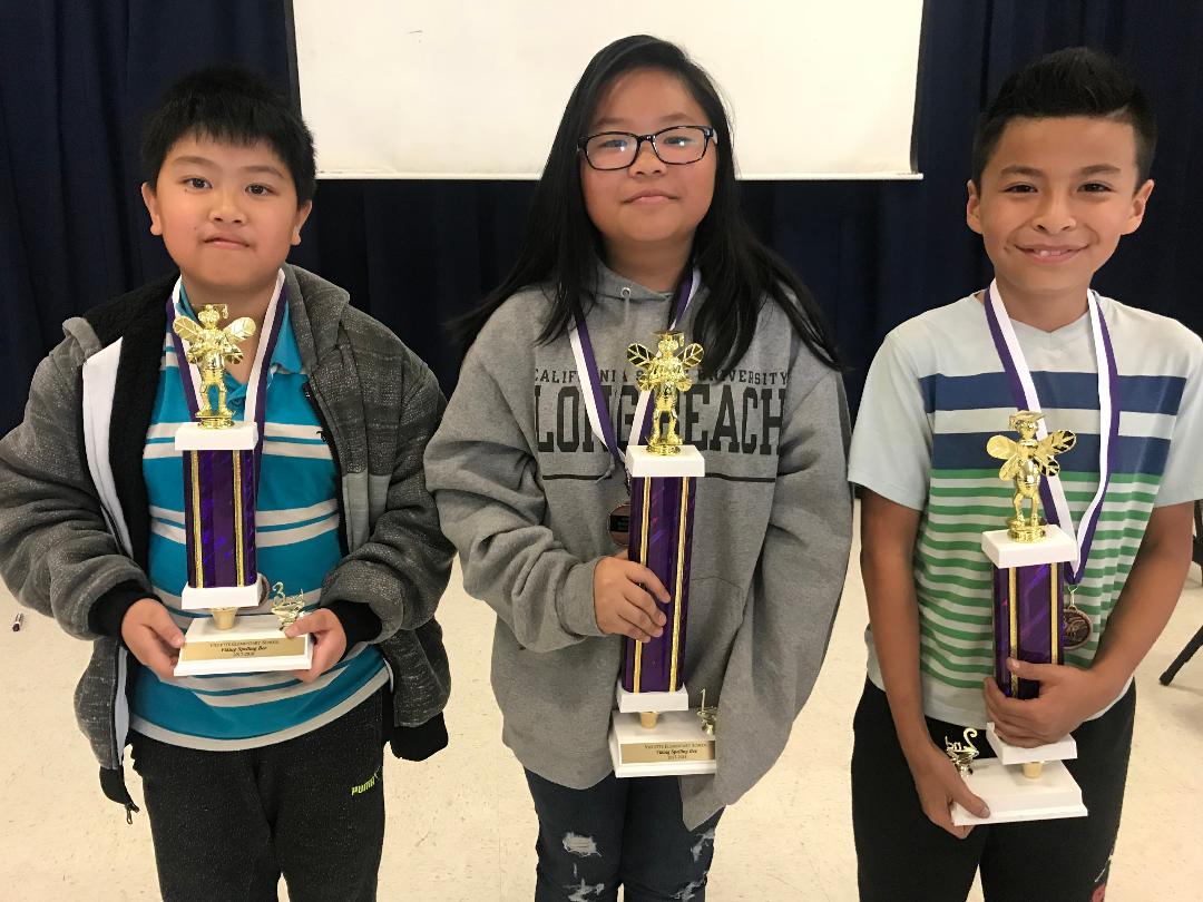 Congrats to our 1st, 2nd, and 3rd place spelling bee winners!