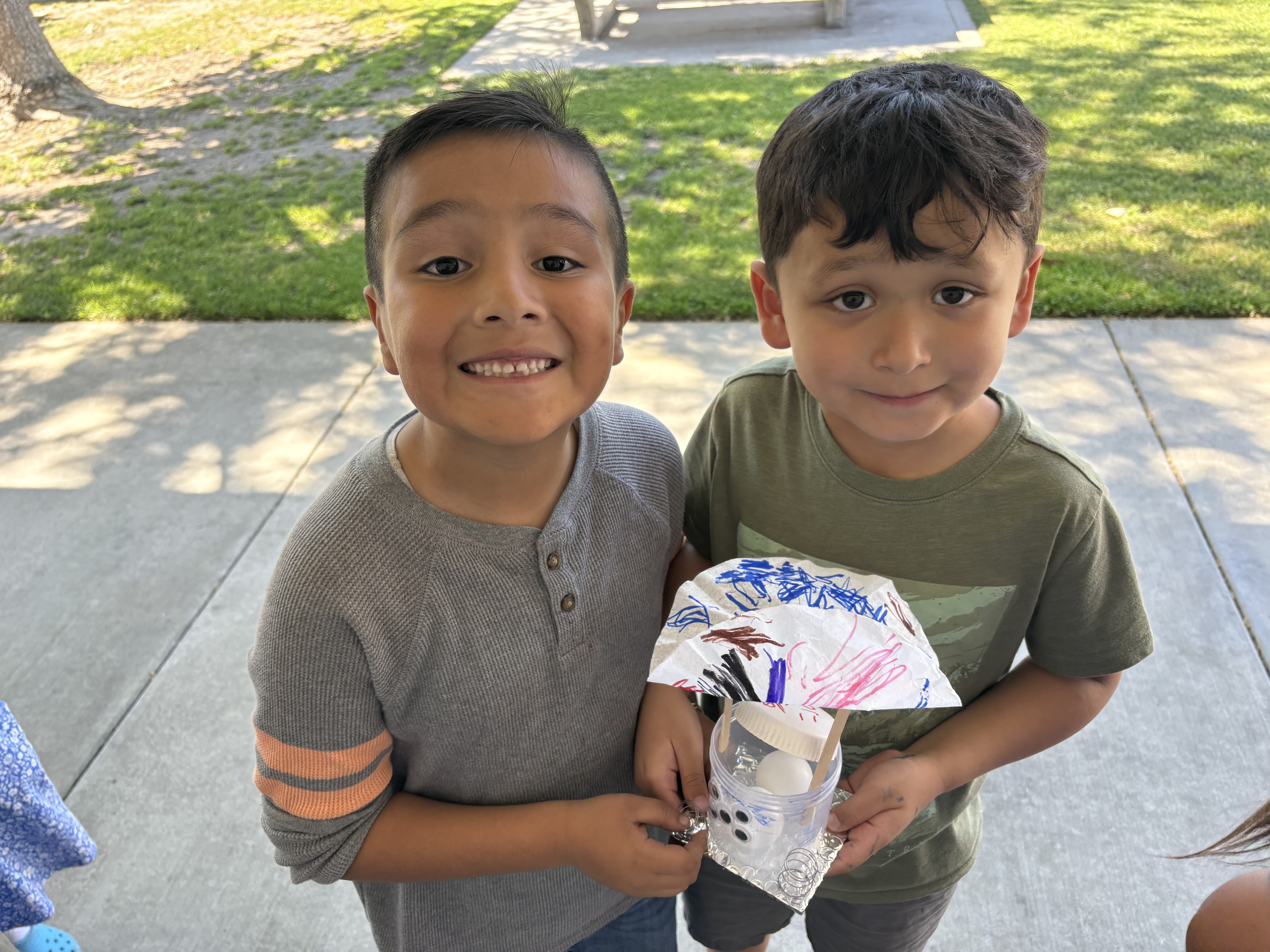 Young creators in action! Proudly sharing their Child Creativity Lab project.